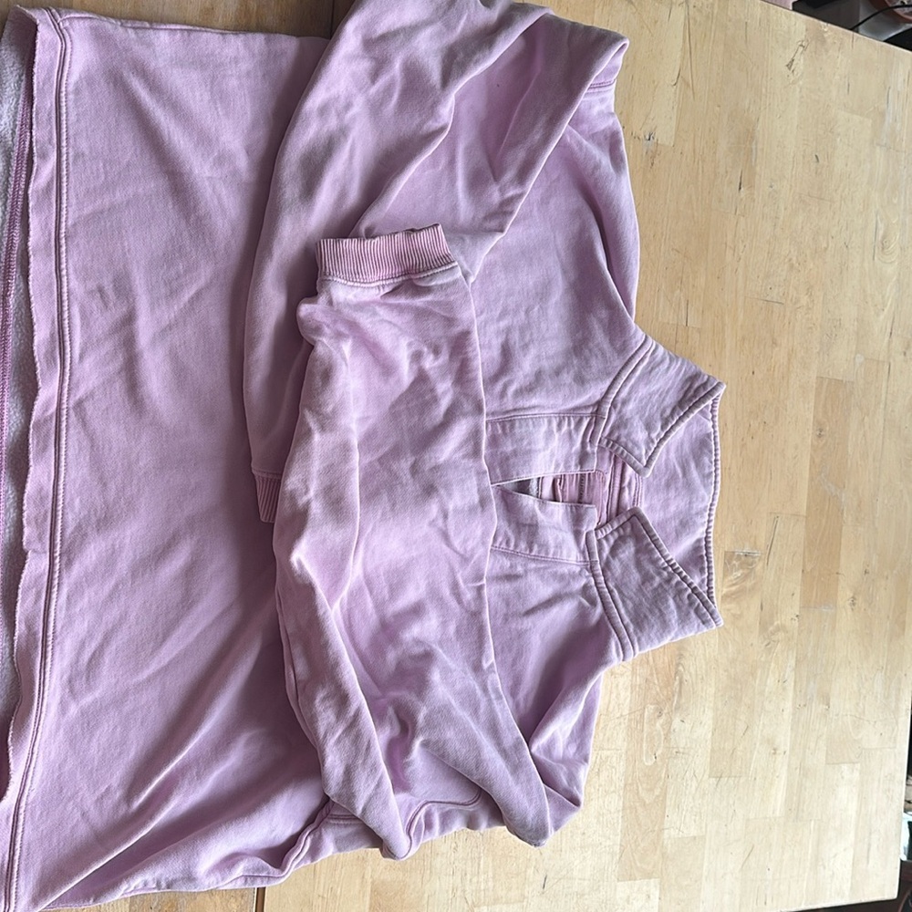 Long sleeve pink cropped polo shirt